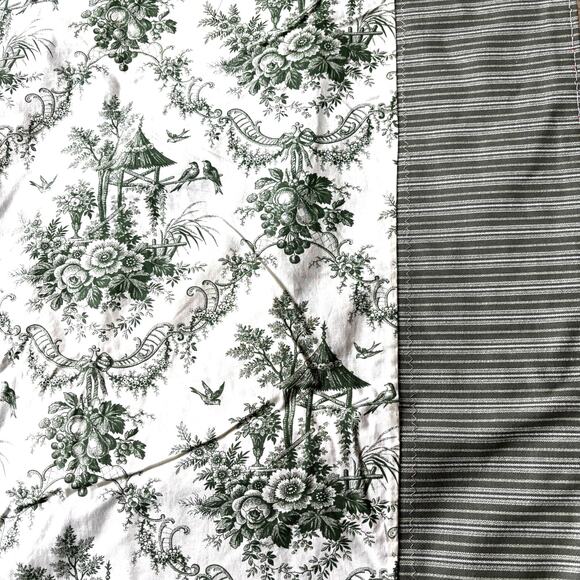 Handmade Tablecloth two sided Merry Christmas & Sage Green Toile colonial theme - Picture 8 of 9